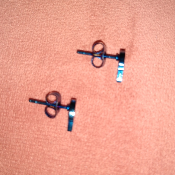 Royal Blue Middle Finger Earrings Hands 1 Pair Fun Studs Humor Funny Joke F U - Picture 6 of 11